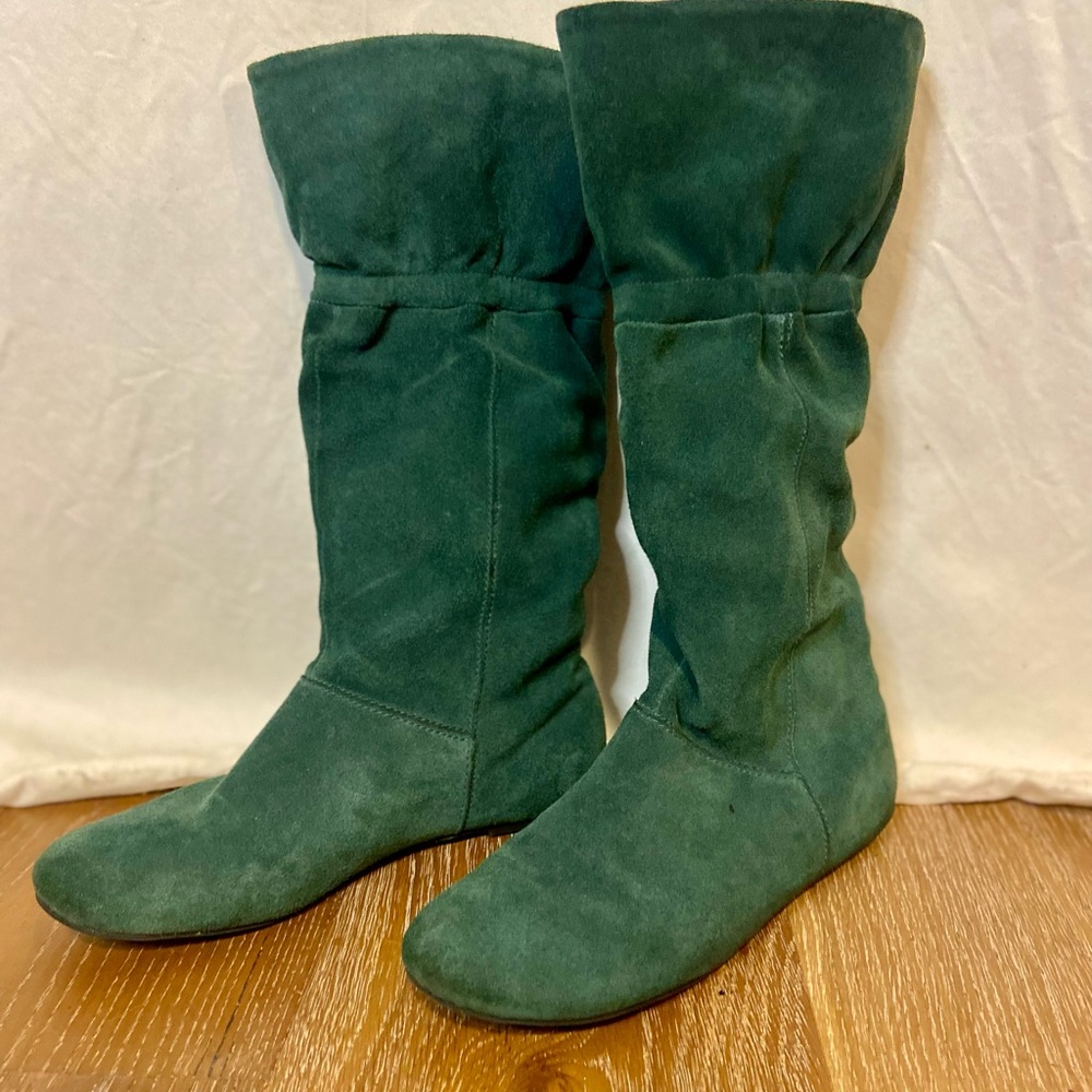 Green Suede Women's Boots